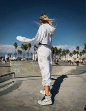 Load image into Gallery viewer, Cropped Hoodie / White Silver Star