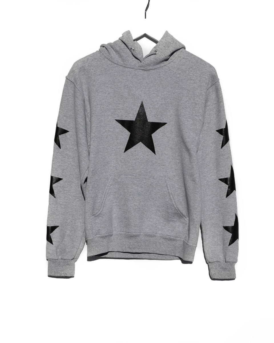 Pocket Hoodie Grey Black Star MYRRHEONLINE