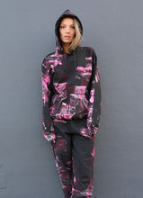 Load image into Gallery viewer, Hand-Painted Cropped Hoodie / Black Raspberry