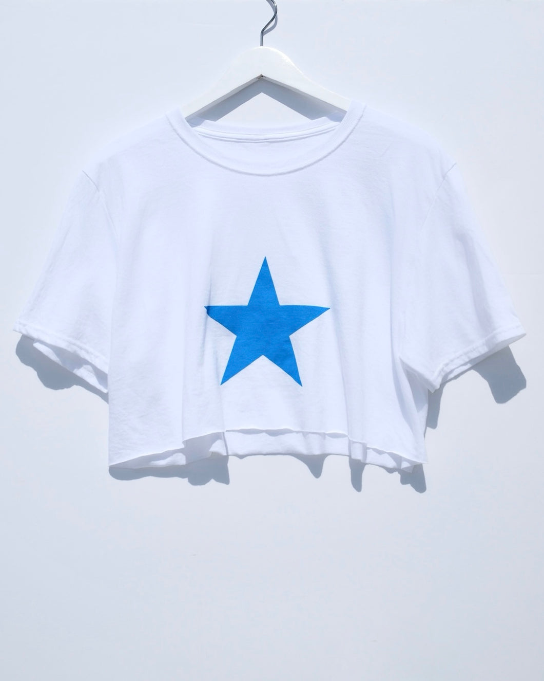 Cropped Crew / Neon Blue Star