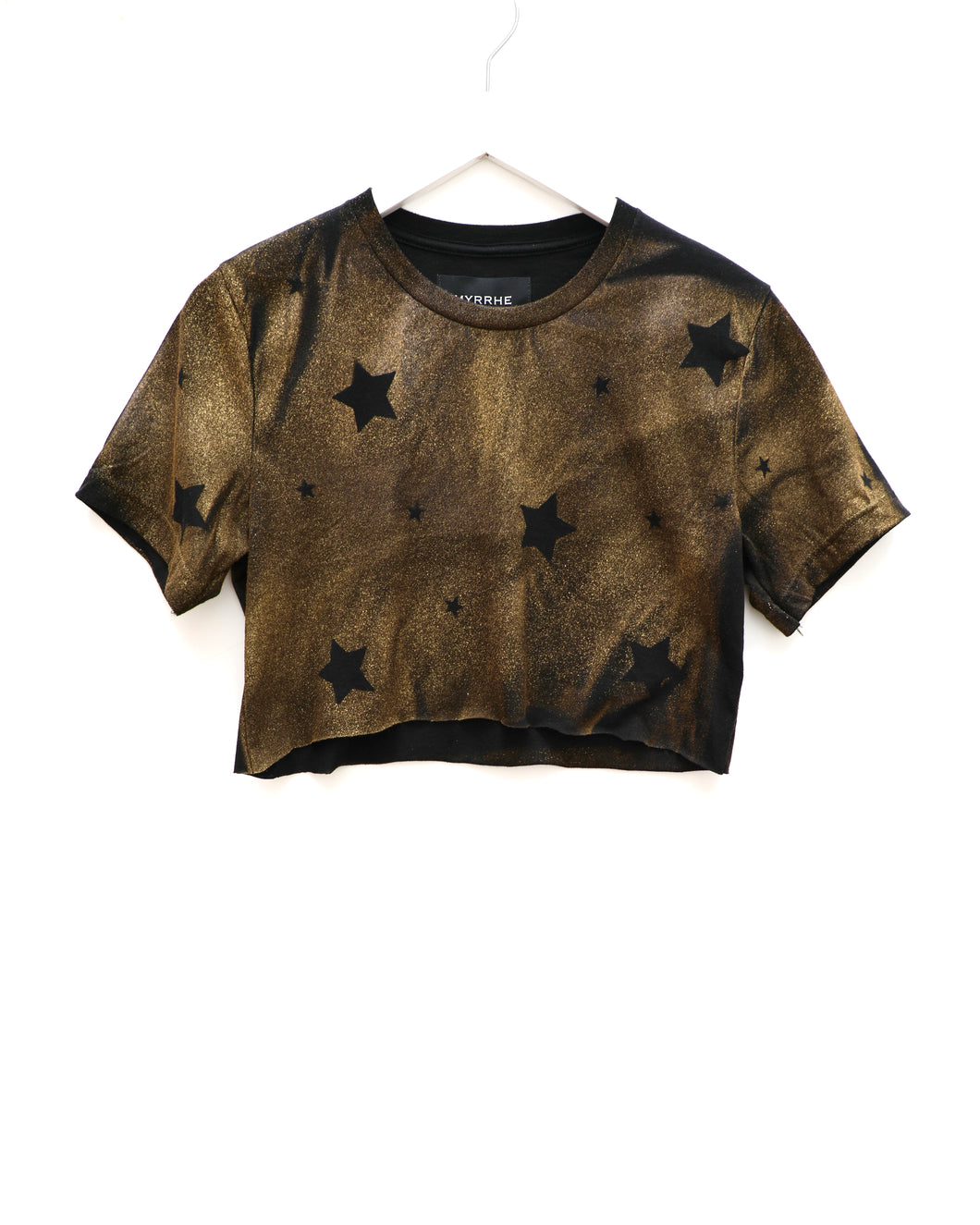 Cropped Crew / Black Gold Stars