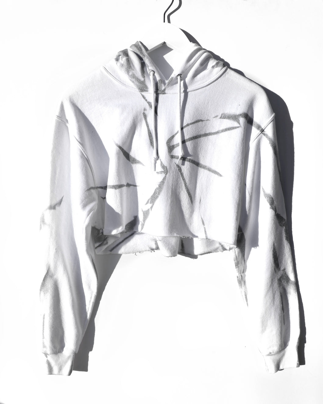 Cropped Hoodie / White Silver