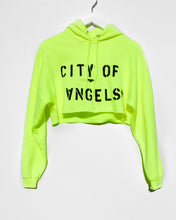 Load image into Gallery viewer, Cropped Hoodie / CITY OF ANGELS Neon Yellow