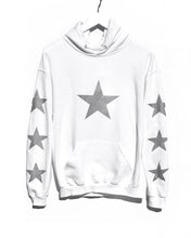 Load image into Gallery viewer, Pocket Hoodie / White Silver Star