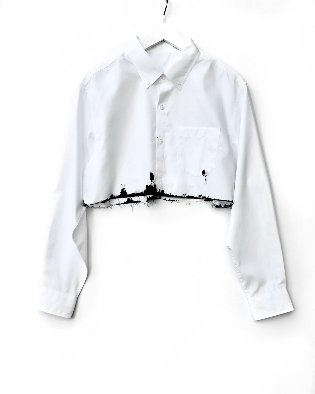 Cutoff Buttondown Shirt / White Ink