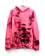 Load image into Gallery viewer, Hand-Painted Pocket Hoodie / Neon Pink &amp; Black