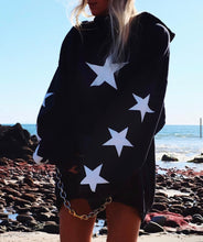Load image into Gallery viewer, Pocket Hoodie / Black White Star