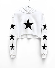 Load image into Gallery viewer, Cropped Hoodie / White Black Star