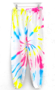 Tie-Dyed Joggers / Neon Cyclone