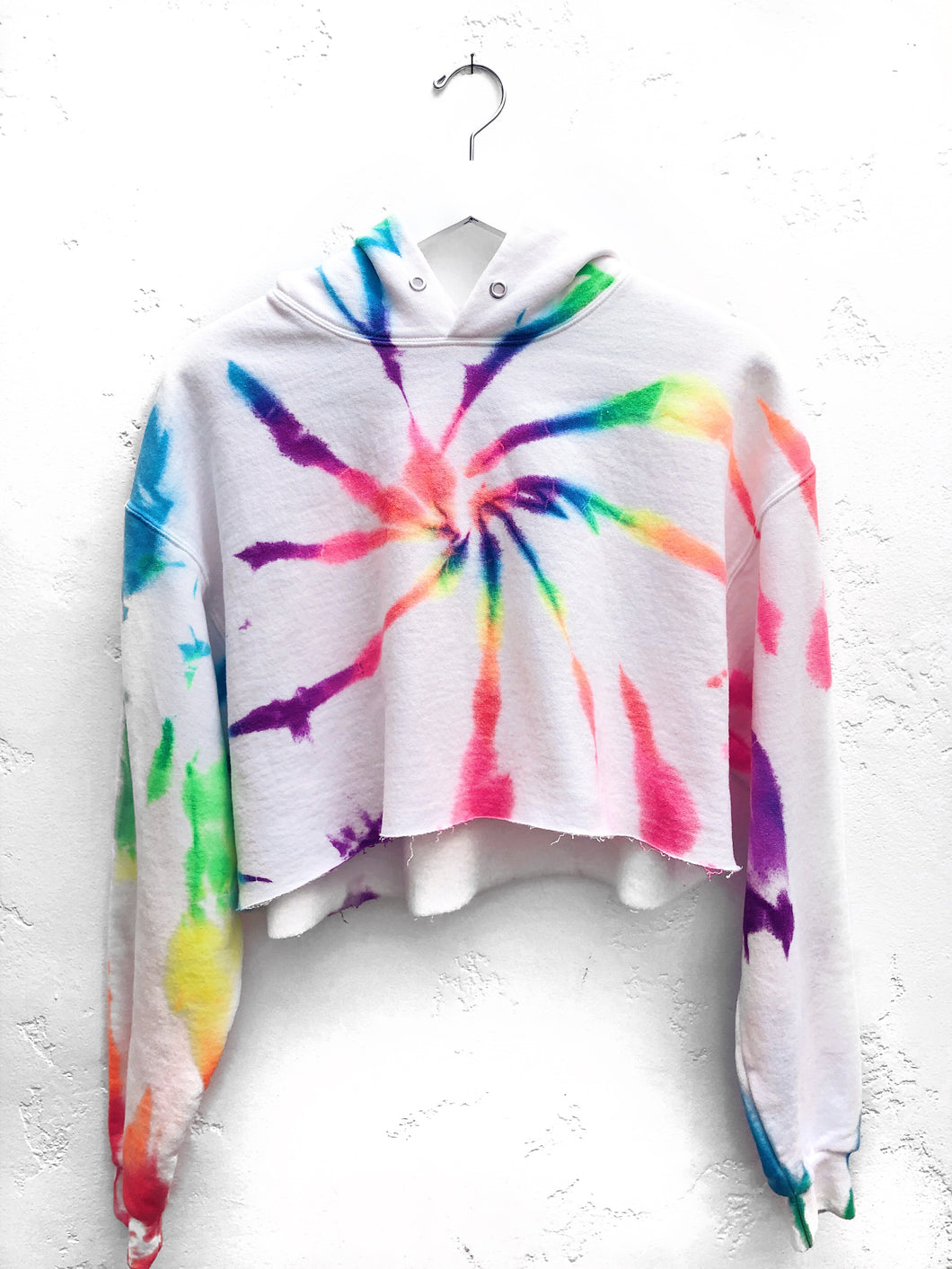 CUSTOM Cropped Hoodie / Neon Rainbow