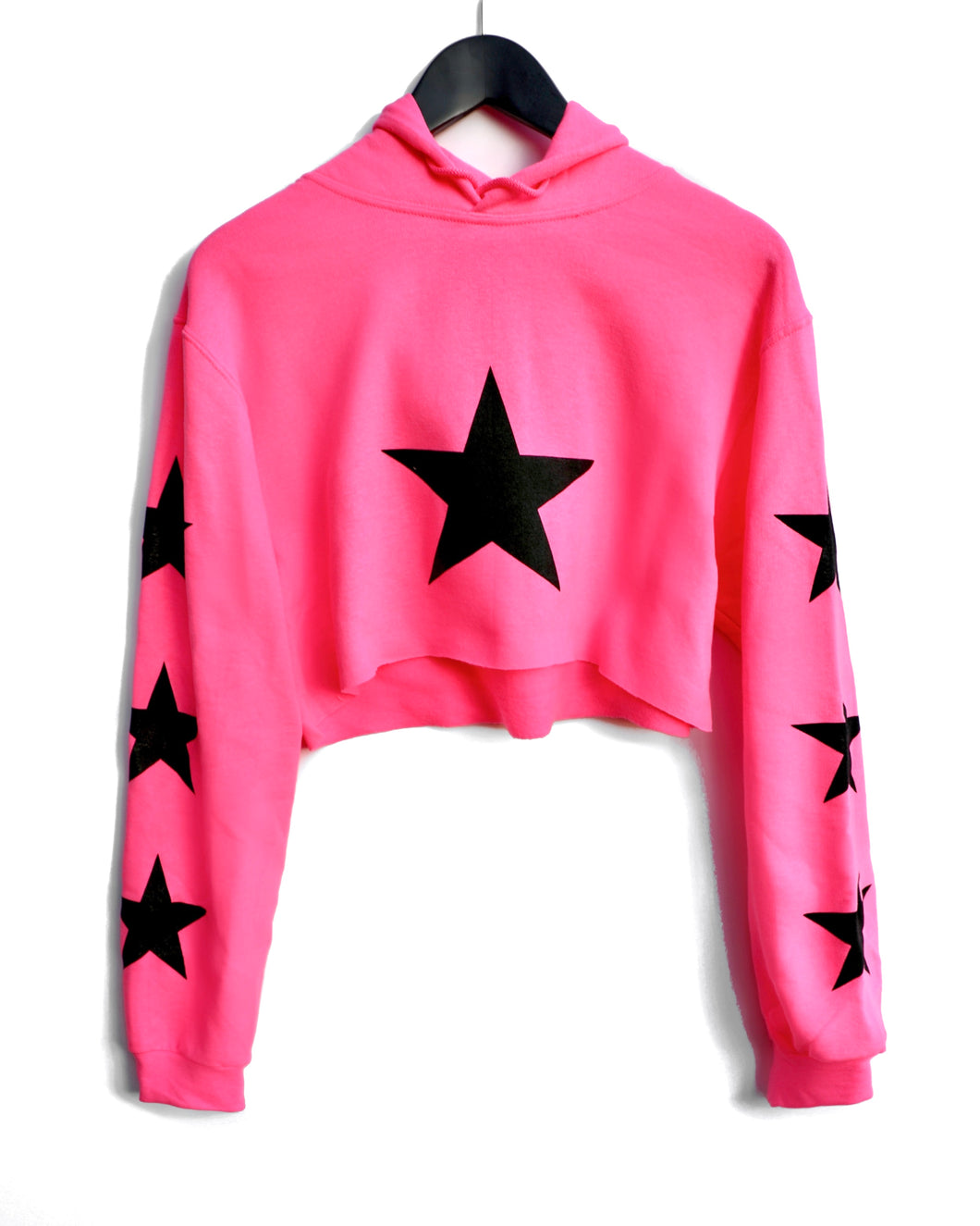 Cropped Hoodie / Hot Pink Black Star
