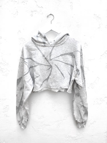 Cropped Hoodie / Silver Grey