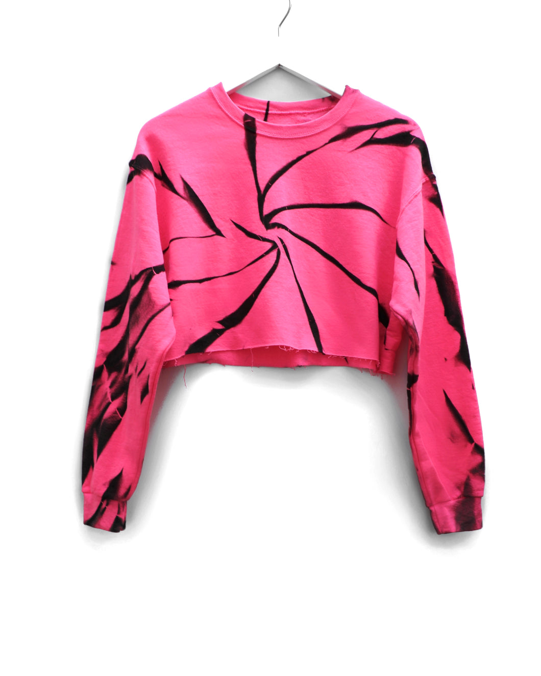 Cropped Crew Sweat Shirt / Hot Pink