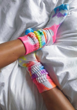 Load image into Gallery viewer, Tie Dye Socks / Neon Rainbow