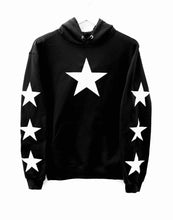 Load image into Gallery viewer, Pocket Hoodie / Black White Star