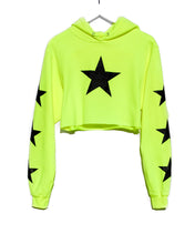 Load image into Gallery viewer, Cropped Hoodie / Glow Black Star