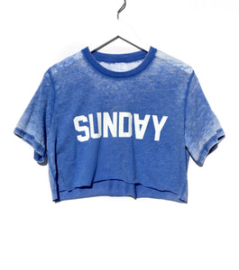 Cropped T-Shirt / SUNDAY Vintage Blue
