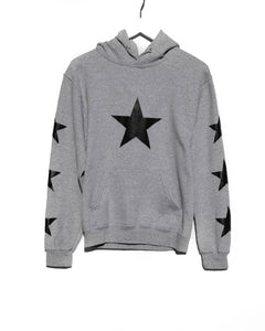 Pocket Hoodie / Grey Black Star